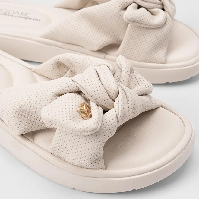 Tamanco Feminino Modare Ultraconforto Laço Off White