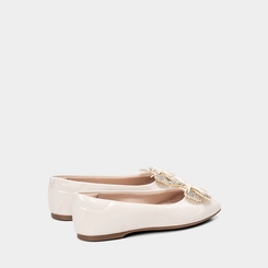 Sapatilha Infantil Molekinha Detalhe Laço Strass Verniz Off White