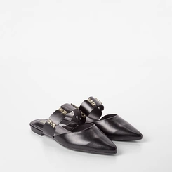 Mule Feminino Gabriela Detalhe Metalizado Preto