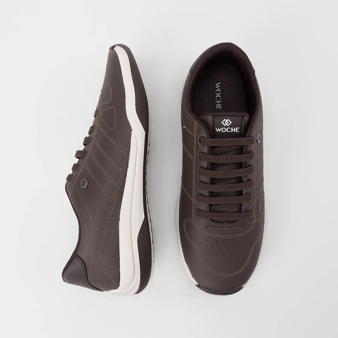 Tênis Casual Masculino Woche Marrom