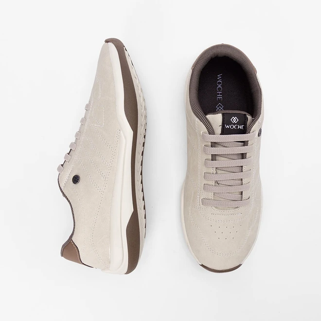 Tênis Casual Masculino Woche Bege