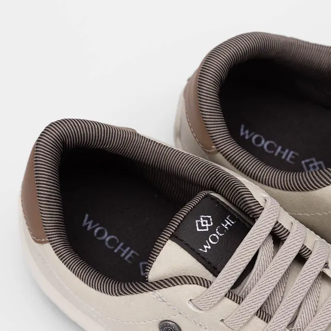 Tênis Casual Masculino Woche Bege