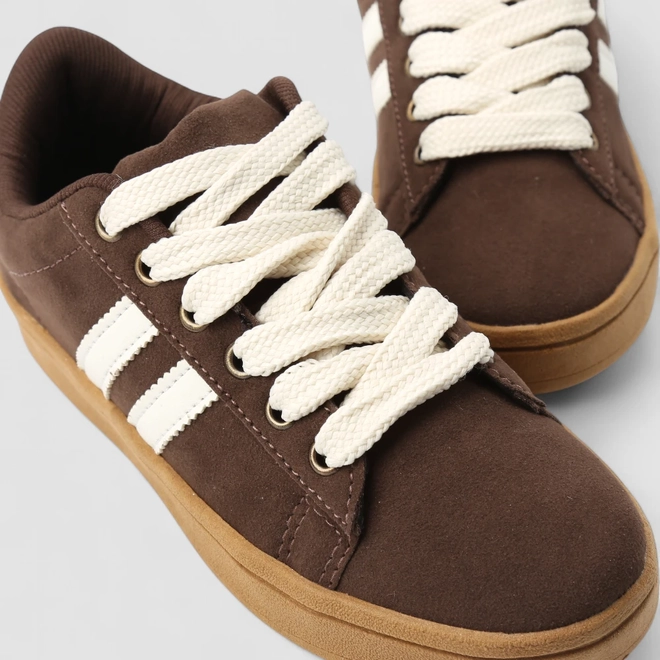 Tênis Casual Feminino Vertus Camurça Marrom