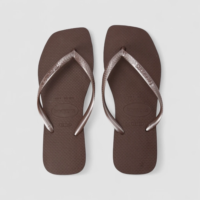 Chinelo Feminino Havaianas Original Tira Metalizada Marrom