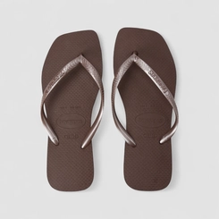 Chinelo Feminino Havaianas Original Tira Metalizada Marrom
