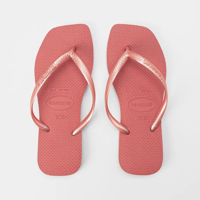 Chinelo Feminino Havaianas Slim Square Original Coral