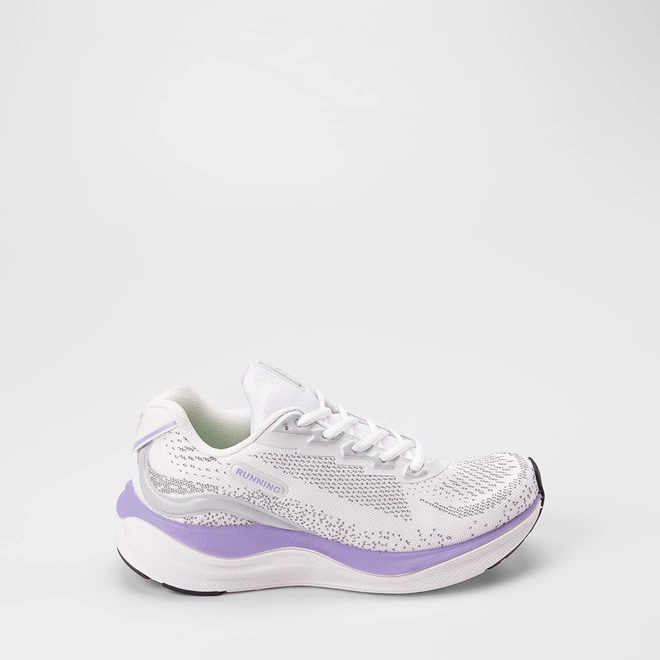 Tênis Esportivo Feminino Vertus Running Branco & Roxo