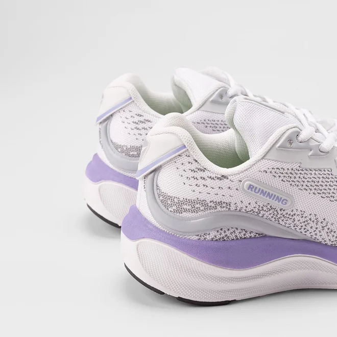 Tênis Esportivo Feminino Vertus Running Branco & Roxo