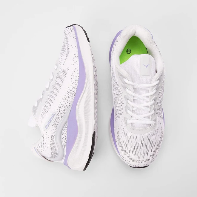 Tênis Esportivo Feminino Vertus Running Branco & Roxo