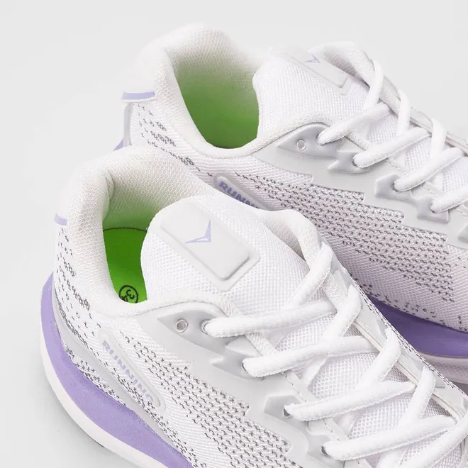 Tênis Esportivo Feminino Vertus Running Branco & Roxo