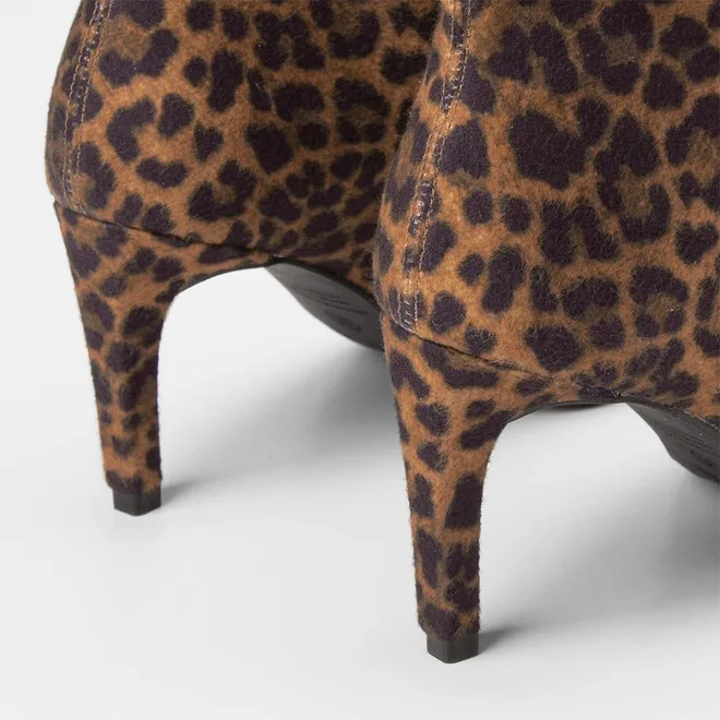 Bota Slouchy Feminina Gabriela Drapeado Cano Médio Animal Print Onça Multicolor
