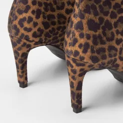 Bota Slouchy Feminina Gabriela Drapeado Cano Médio Animal Print Onça Multicolor