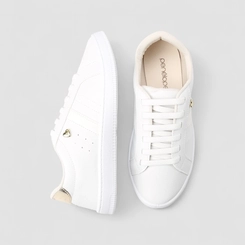 Tênis Casual Feminino Penélope Detalhe Metalizado Branco