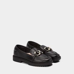 Mocassim Loafer Feminina Moleca Detalhe Corrente Preto