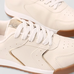 Tênis Casual Feminino Gabriela Detalhe Metalizado Off White