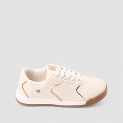 Tênis Casual Feminino Gabriela Detalhe Metalizado Off White