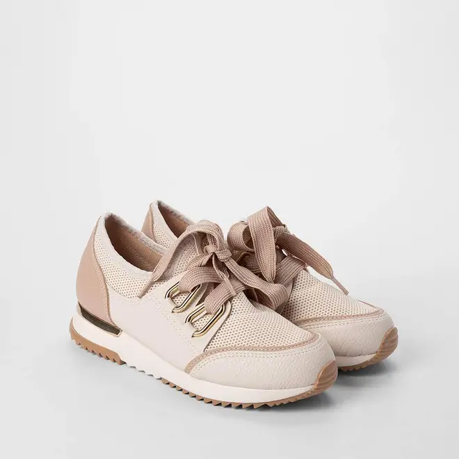 Tênis Casual Feminino Modare Ultraconforto Detalhe Metalizado Off White