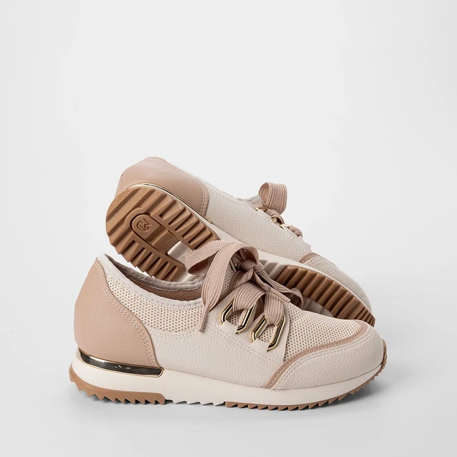 Tênis Casual Feminino Modare Ultraconforto Detalhe Metalizado Off White