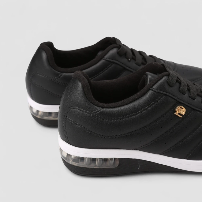 Tênis Casual Feminino Modare Ultraconforto Detalhe Dourado Preto