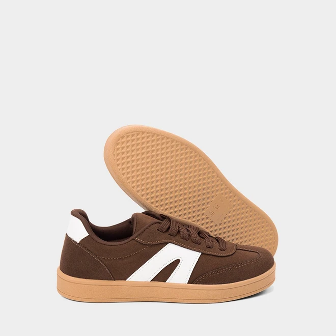 Tênis Casual Feminino Gabriela Camurça Marrom