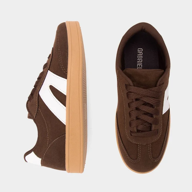 Tênis Casual Feminino Gabriela Camurça Marrom