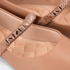 Sapatilha Boneca Feminina Moleca Strass Nude