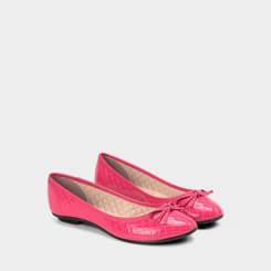 Sapatilha Feminina Moleca Laço Matelassê Verniz Pink