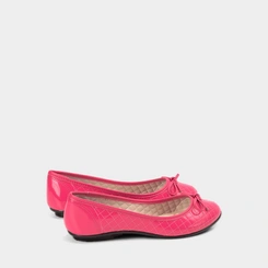 Sapatilha Feminina Moleca Laço Matelassê Verniz Pink