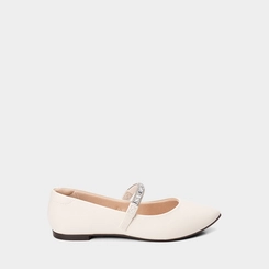 Sapatilha Boneca Feminina Moleca Pedraria Off White