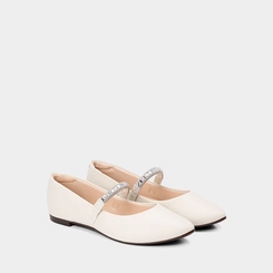 Sapatilha Boneca Feminina Moleca Pedraria Off White