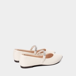 Sapatilha Boneca Feminina Moleca Pedraria Off White