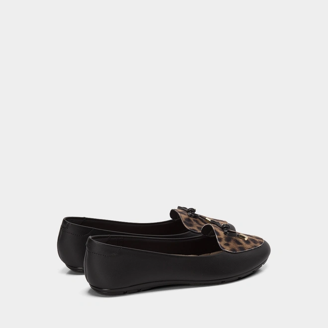 Sapatilha Feminina Moleca Detalhe Laço & Onça Preto