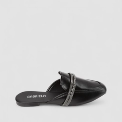 Mule Feminina Gabriela Strass Preta