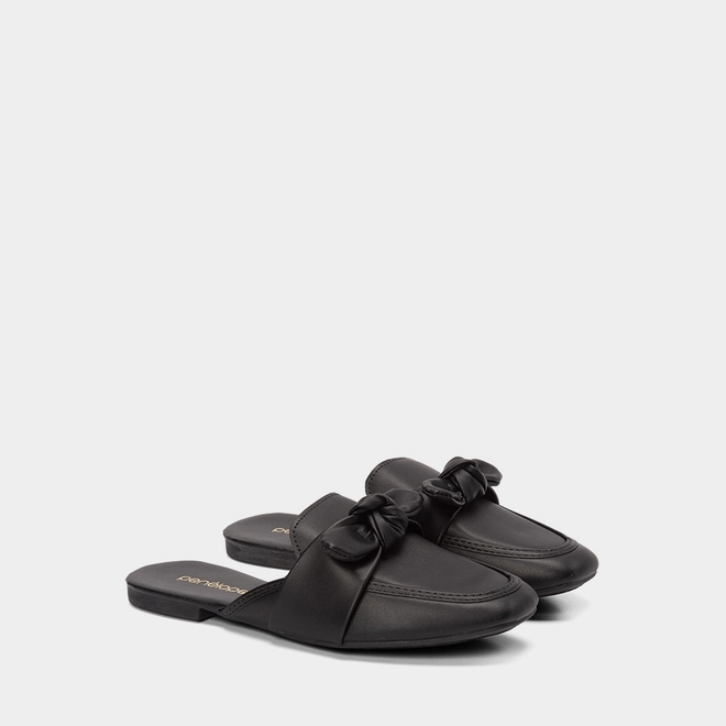 Mule Feminino Penélope Detalhe Laço Preto