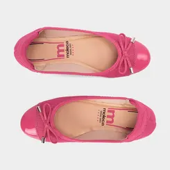Sapatilha Feminina Moleca Bico Redondo Laço Knit Rosa