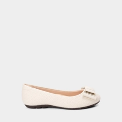 Sapatilha Feminina Moleca Detalhe Laço Off White