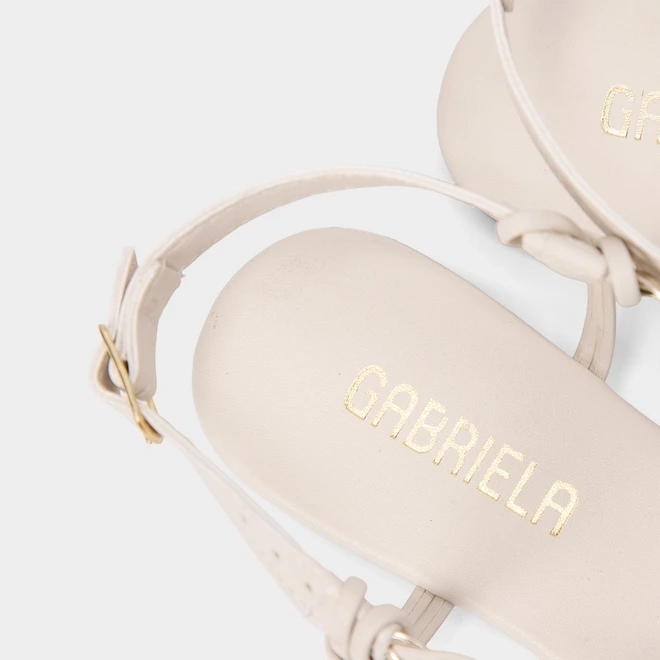 Sapatilha Slingback Gabriela Tiras Cruzadas Em Tressê Off White