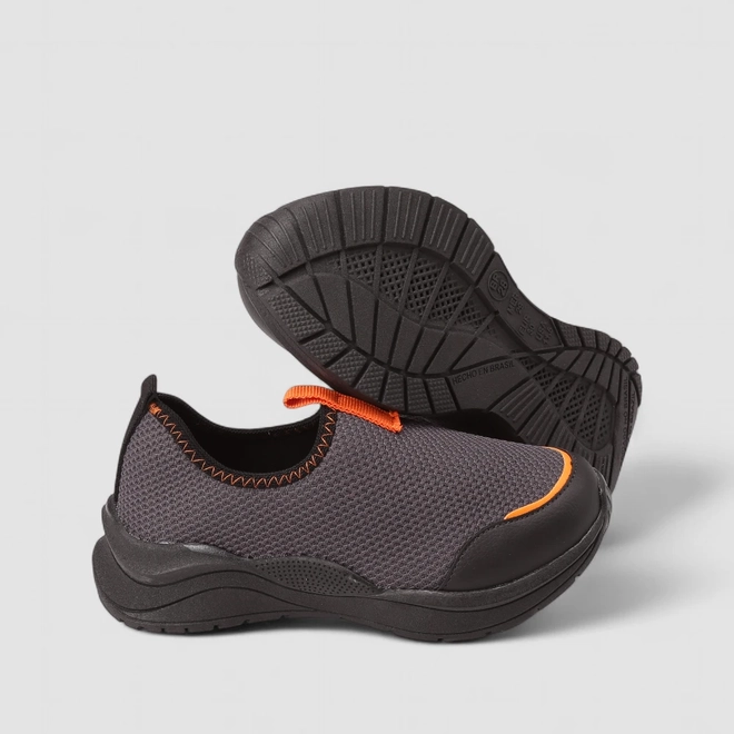 Slip On Infantil Vertus Calce Fácil Chumbo & Laranja