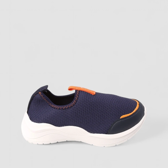 Slip On Infantil Vertus Calce Fácil Marinho & Laranja