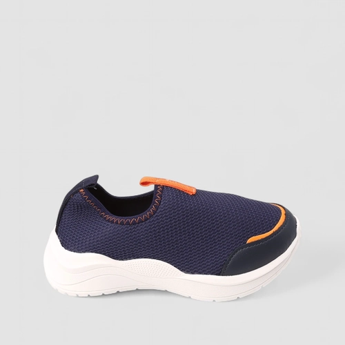 Slip On Infantil Vertus Calce Fácil Marinho & Laranja