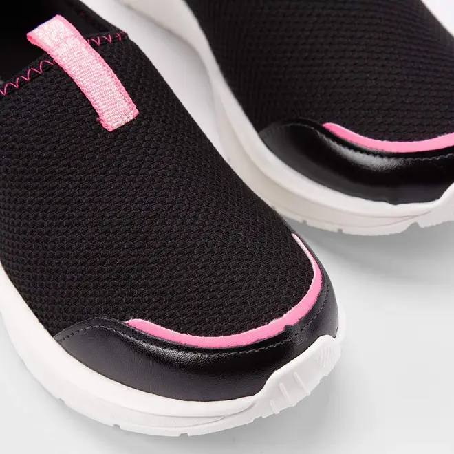 Slip On Infantil Gabrielinha Calce Fácil Preto & Rosa