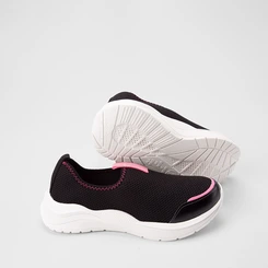Slip On Infantil Gabrielinha Calce Fácil Preto & Rosa