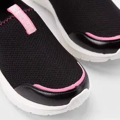 Slip On Infantil Gabrielinha Calce Fácil Preto & Rosa