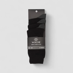 Kit Meia Masculina Woche Cano Alto 3 Pares 39-43 Preto