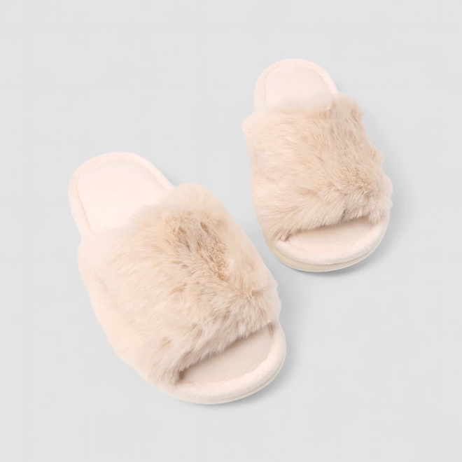 Pantufa Feminina STZ Pelúcia Off White