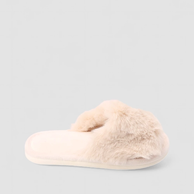 Pantufa Feminina STZ Pelúcia Off White