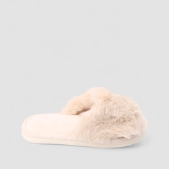 Pantufa Feminina STZ Pelúcia Off White