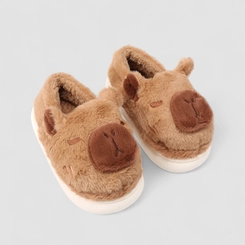 Pantufa Infantil Stz Capivara Peluciada Marrom