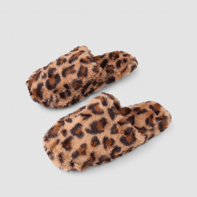 Pantufa Feminina STZ Pelúcia Estampa Onça Multicolor