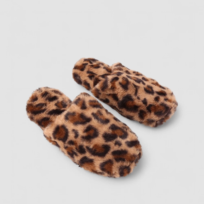 Pantufa Feminina STZ Pelúcia Estampa Onça Multicolor